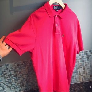 Hot pink Ralph Lauren men’s polo, size M